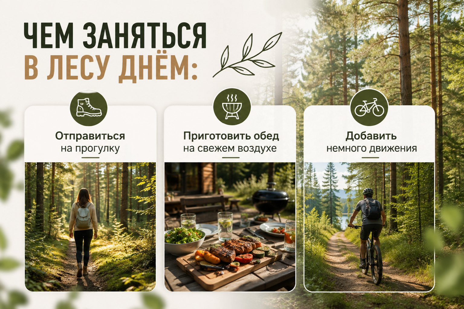 чем заняться в лесу днём