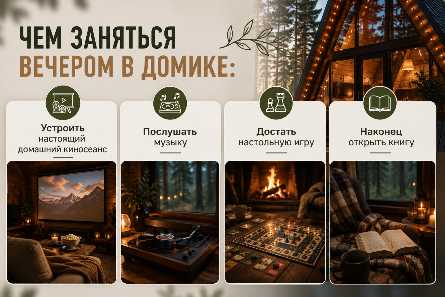 чем заняться вечером в домике