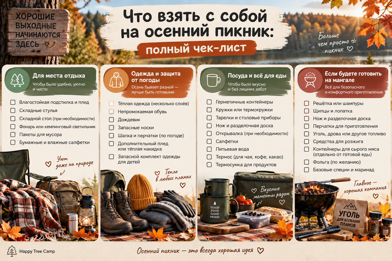 что взять с собой на осенний пикник